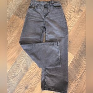 Old Navy Gray High-Waisted Wide Leg Baggy Jeans-Girls